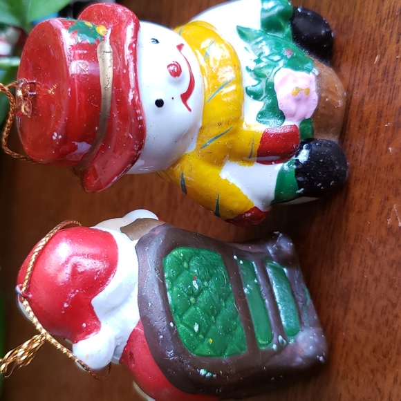 Vintage set Lot of 7 Ornaments Santa Toy soldier mouse snowman - Picture 12 of 16